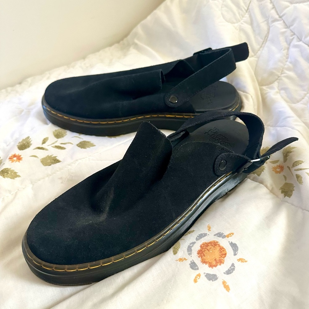 Sold! Dr. Martens Black Suede Carlson Mules NWOB Size 10.